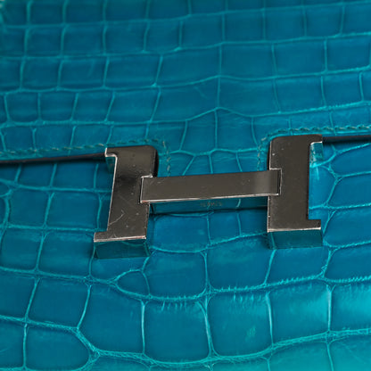 Hermes Shiny Alligator Constance Wallet Bleu Izmir 14 of 16