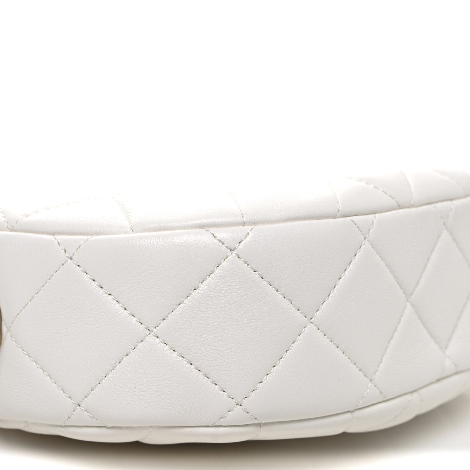Chanel Lambskin Enamel Quilted Mini Clip Round Camera Case White 9 of 11