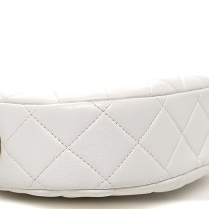Chanel Lambskin Enamel Quilted Mini Clip Round Camera Case White 9 of 11