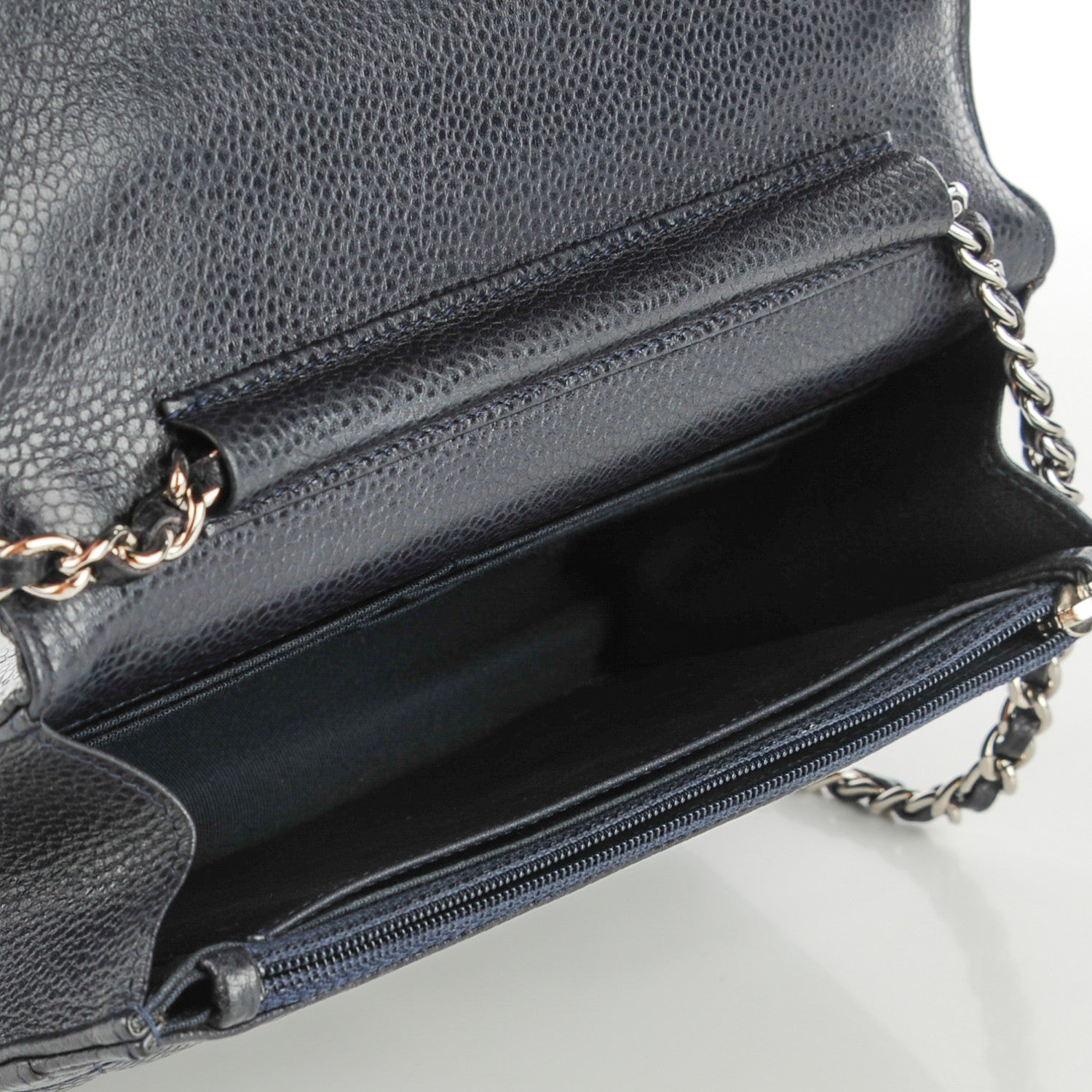 Chanel Caviar Quilted Wallet on Chain WOC Navy 5 of 8