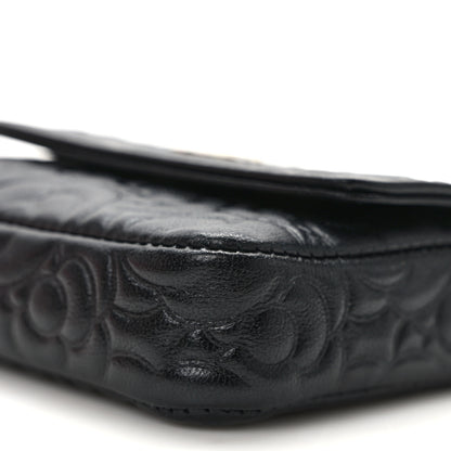 Chanel Lambskin Camellia Embossed Chain Belt Bag Black 11 of 11