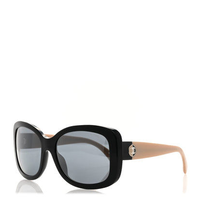 Chanel Acetate CC Sunglasses 5322 Black Beige 1 of 6