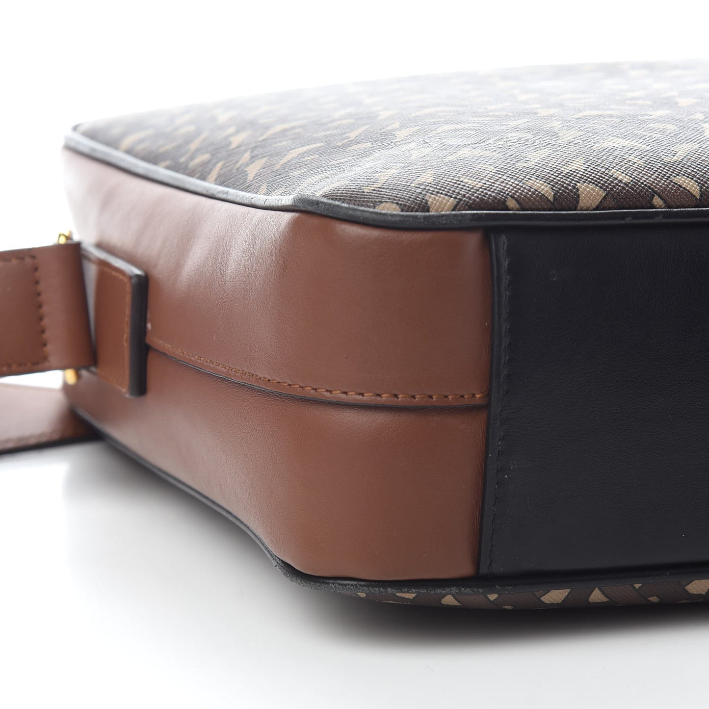 E-Canvas Monogram Calfskin Knight Messenger Bag Bridle Brown