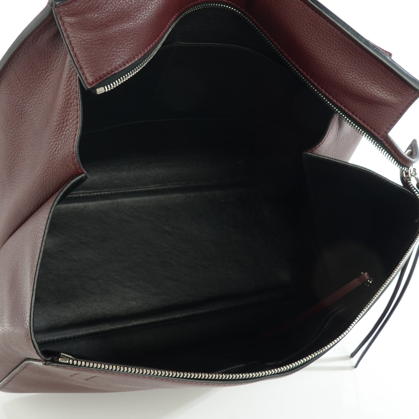 Drummed Calfskin Large Edge Shoulder Bag Burgundy