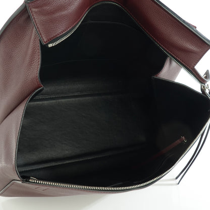 Celine Drummed Calfskin Large Edge Shoulder Bag Burgundy 5 of 7