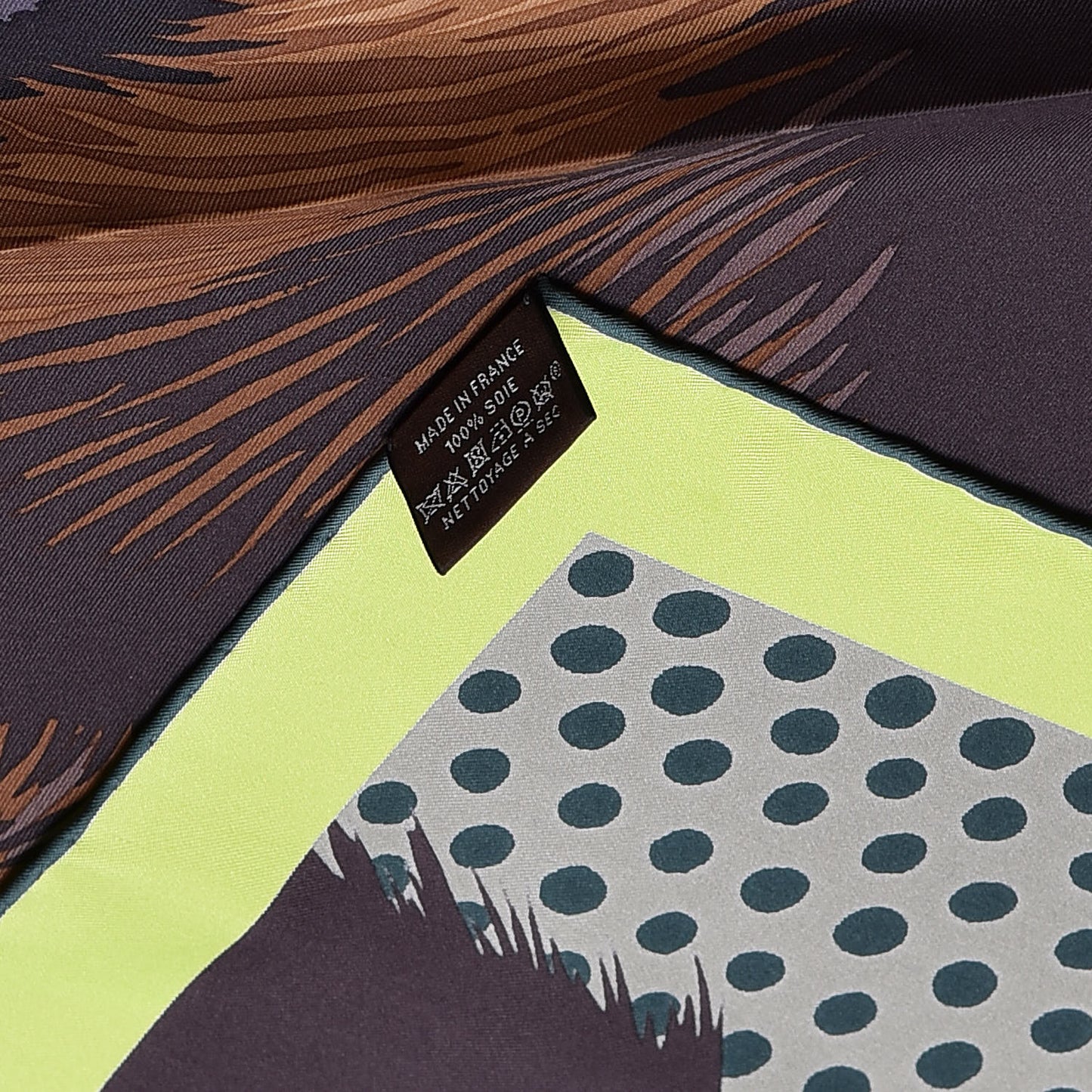Silk Grrrrr! Scarf 100 Marron Lime Sapin