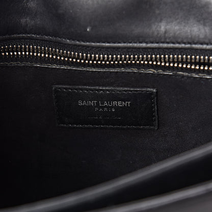 Saint Laurent Smooth Calfskin Medium Classic Monogram Universite Bag Black 6 of 16
