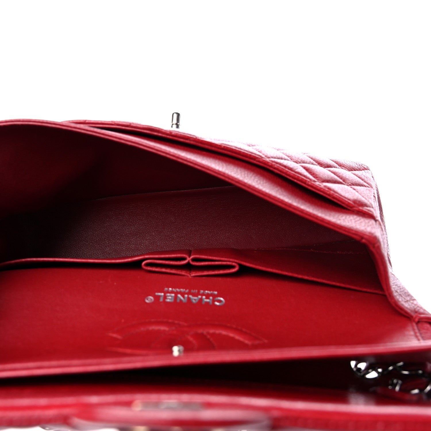 Chanel Caviar Quilted Medium Double Flap Dark Red 5 of 20