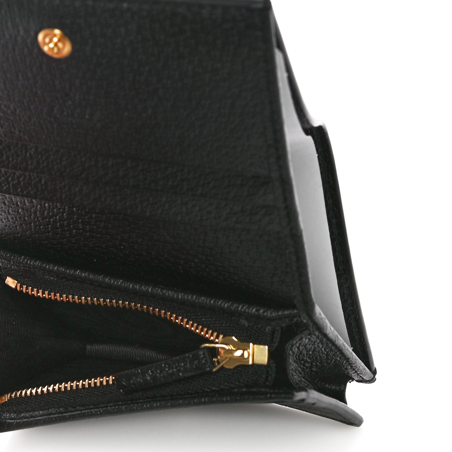 Textured Dollar Calfskin Berry Print GG Marmont Card Case Black Light Copper