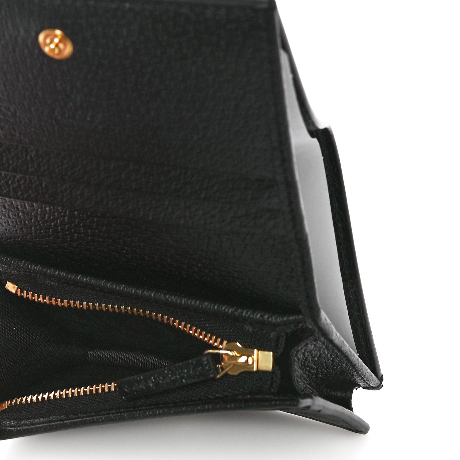 Gucci Textured Dollar Calfskin Berry Print GG Marmont Card Case Black Light Copper 5 of 10