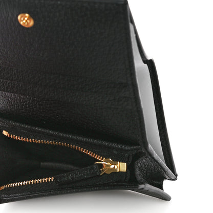 Gucci Textured Dollar Calfskin Berry Print GG Marmont Card Case Black Light Copper 5 of 10
