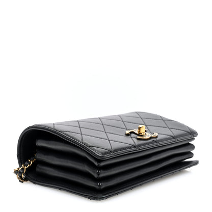 Chanel Metal Calfskin Quilted Top Handle Flap Black 4 of 10