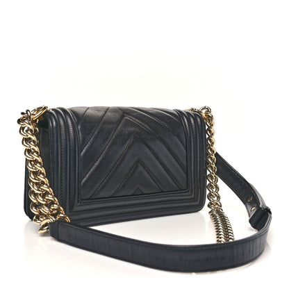 Chanel Calfskin Chevron Quilted Small Boy Flap Black 3 of 10