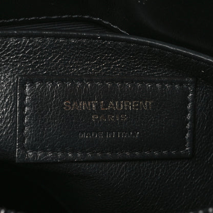 Saint Laurent Calfskin Y Quilted Monogram Monochrome Toy Loulou Crossbody Bag Black 6 of 10