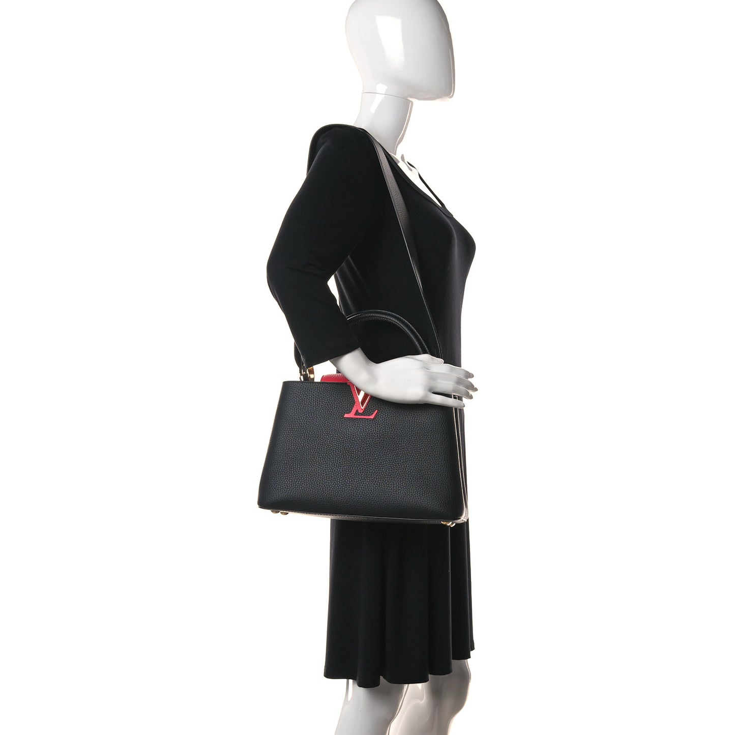 Taurillon Capucines PM Black Rose Berlingot