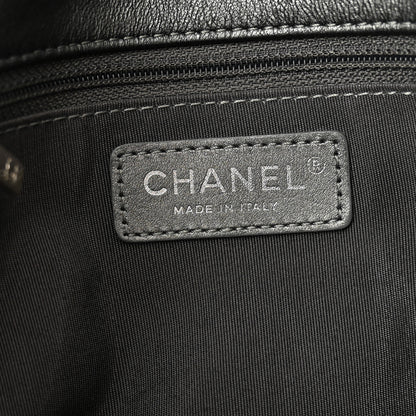 Chanel Metallic Chevron Quilted Space Suit Flap Dark Grey 6 of 11