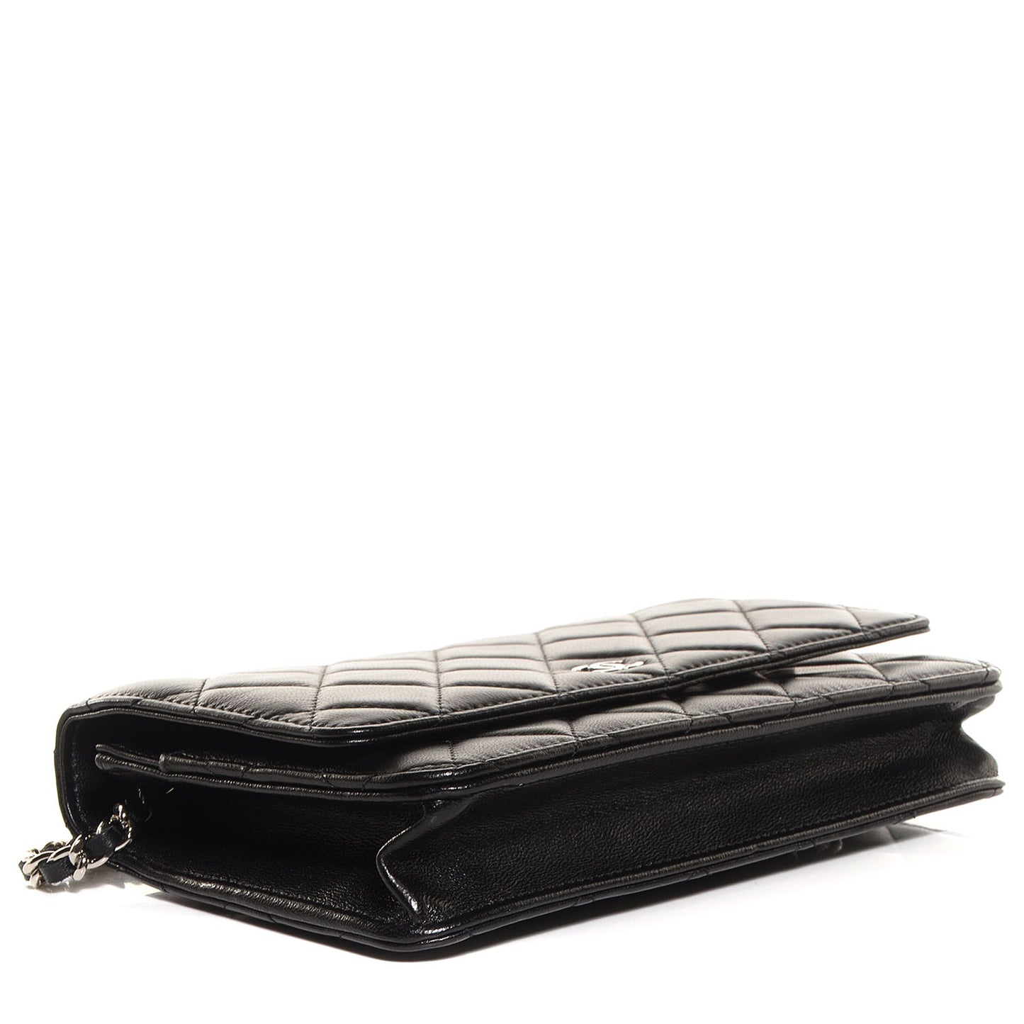 Lambskin Quilted Wallet On Chain WOC Black