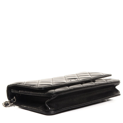 Chanel Lambskin Quilted Wallet On Chain WOC Black 4 of 9