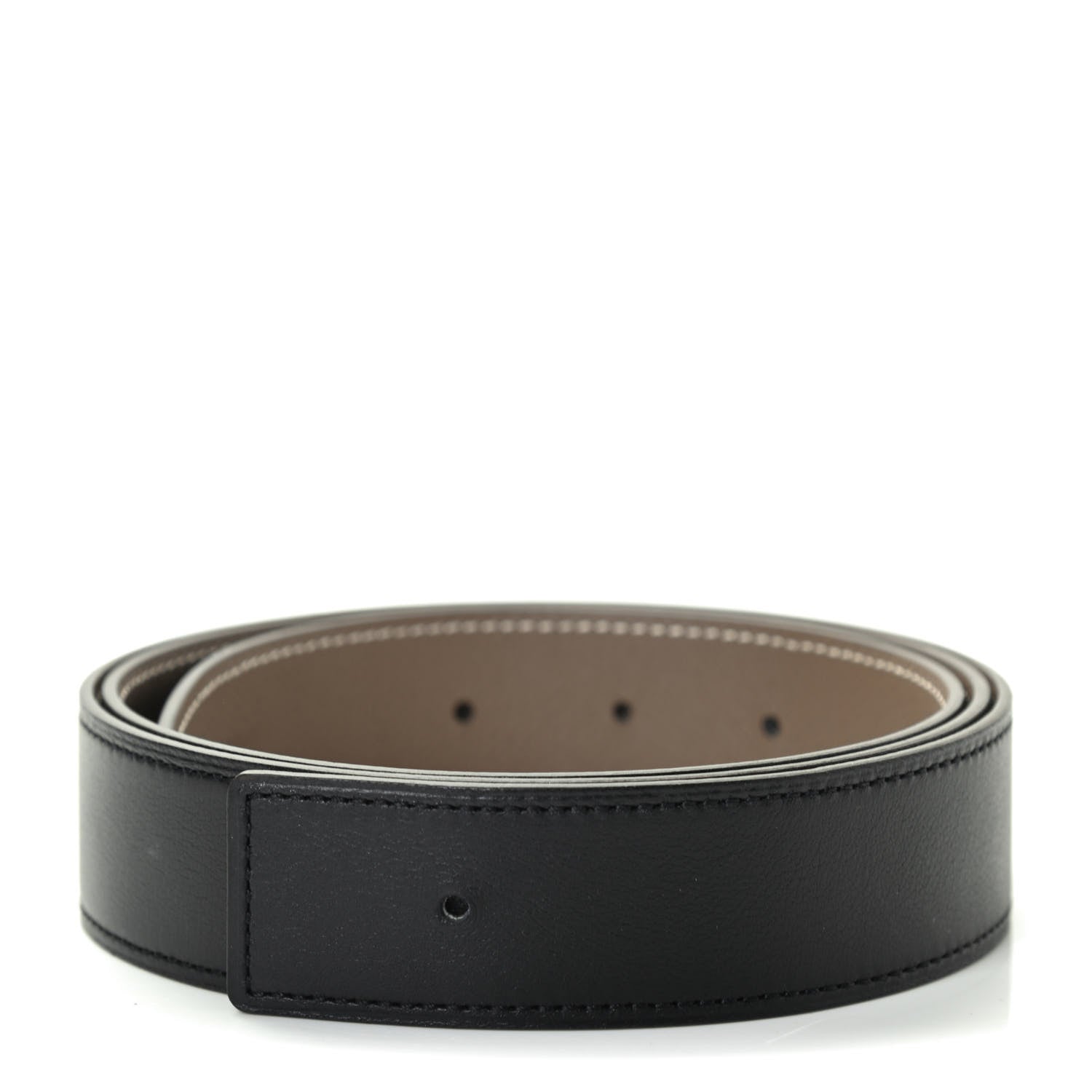 Hermes Swift Epsom 32mm Belt Strap Black Etoupe 1 of 8