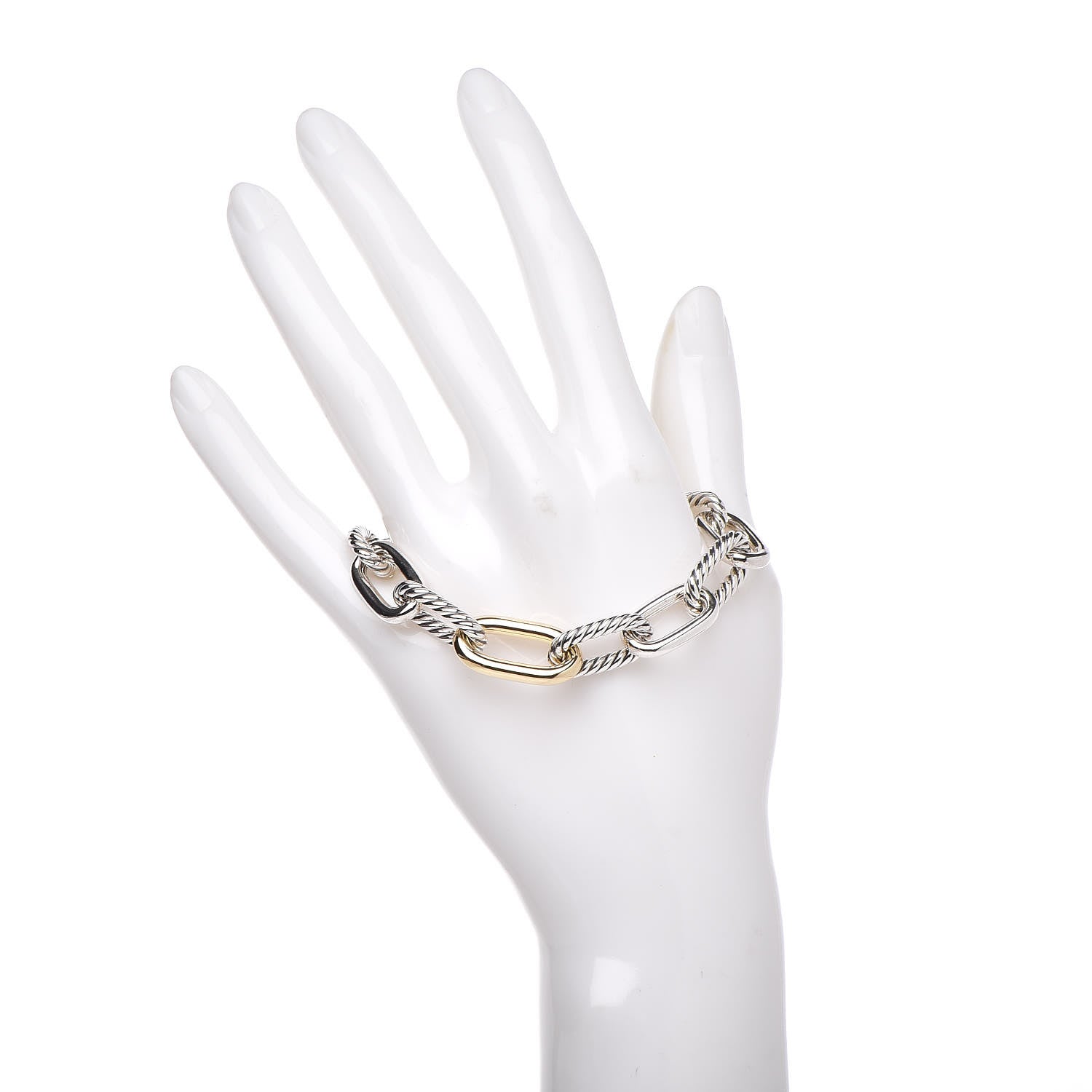 David Yurman Sterling Silver 18K Yellow Gold 11mm Madison Chain Bracelet 2 of 4