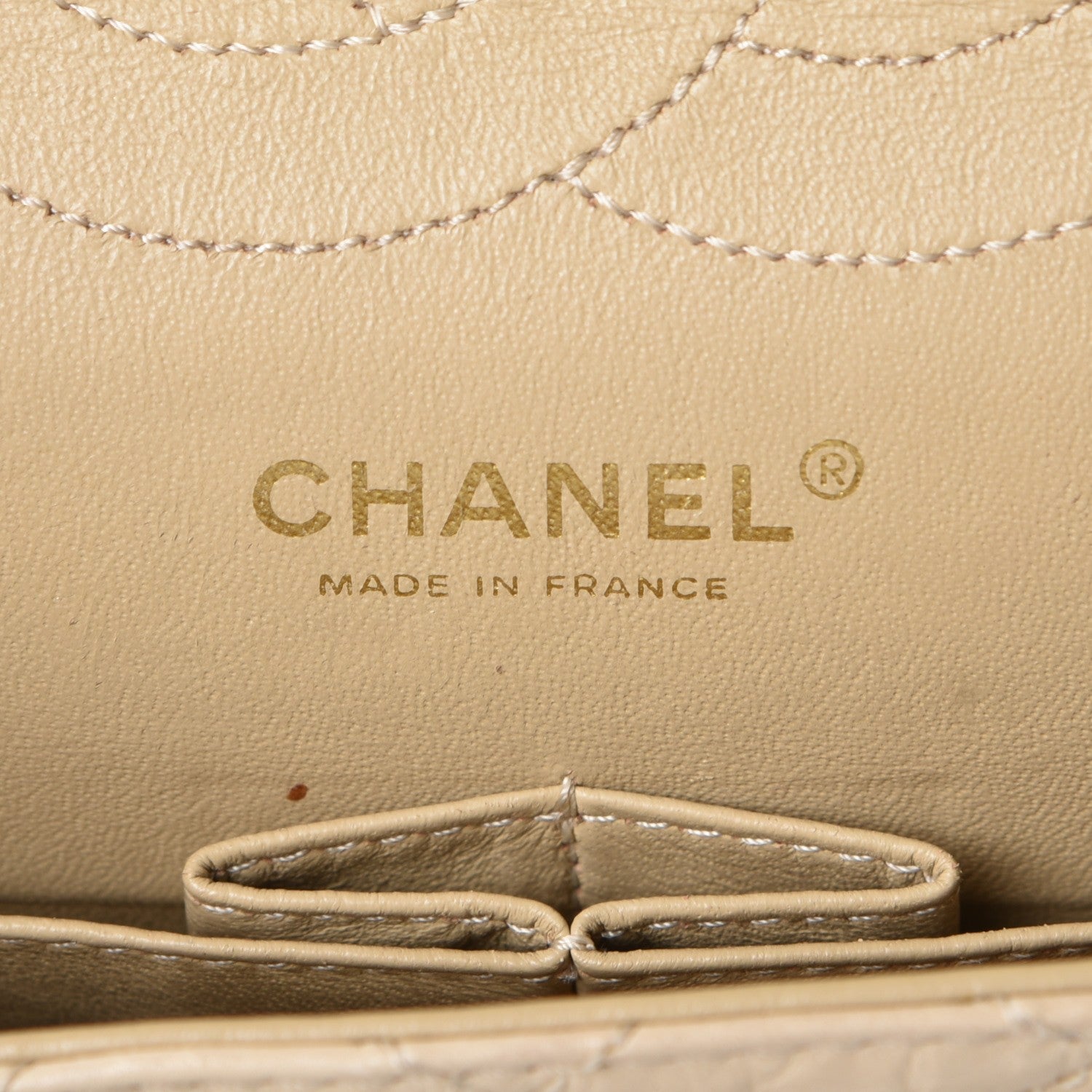 Chanel Aged Calfskin Quilted Accordion Double Flap Beige 7 of 14