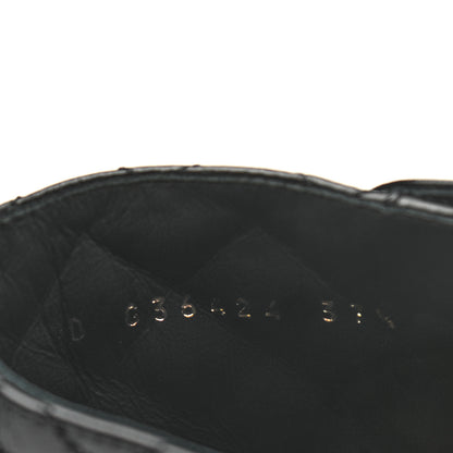 Chanel Shiny Calfskin Quilted Lace Up Combat Boots 37.5 Black 7 of 7