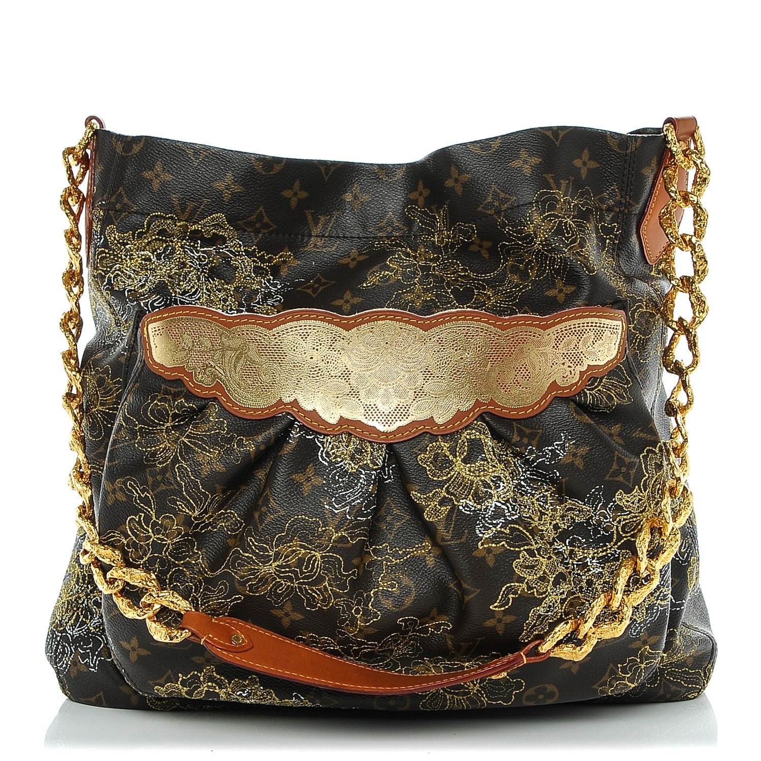 Louis Vuitton Monogram Dentelle Fersen Gold 1 of 7