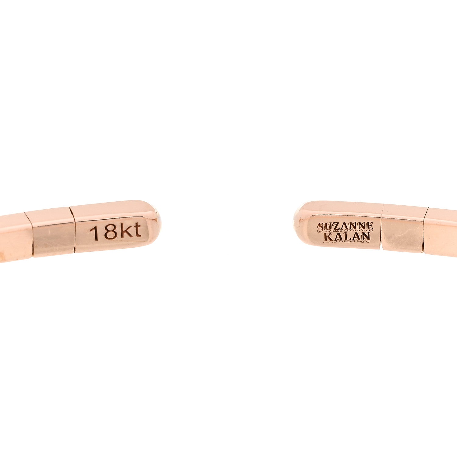 Suzanne Kalan 18K Rose Gold Pink Sapphire Princess Cut Cuff Bracelet 3 of 3