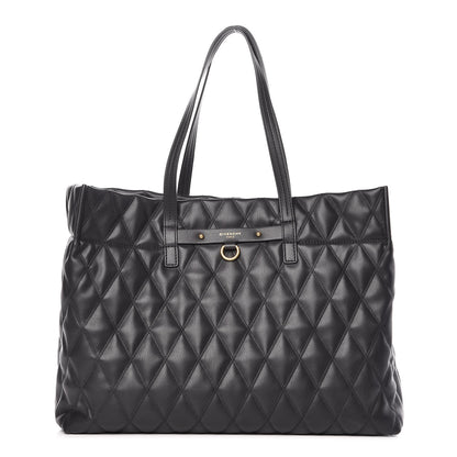 Givenchy Rubber Effect Canvas Quilted Duo Shopper Tote Black 1 of 11