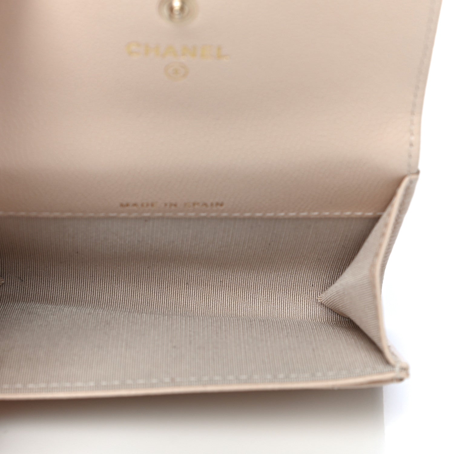Chanel Caviar Pearl Quilted Coco Candy Flap Card Holder Beige 5 of 12
