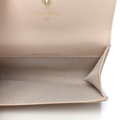 Chanel Caviar Pearl Quilted Coco Candy Flap Card Holder Beige 5 of 12