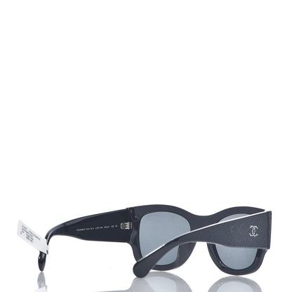 Chanel Acetate Strass Rectangle Sunglasses 5421B Black 4 of 7