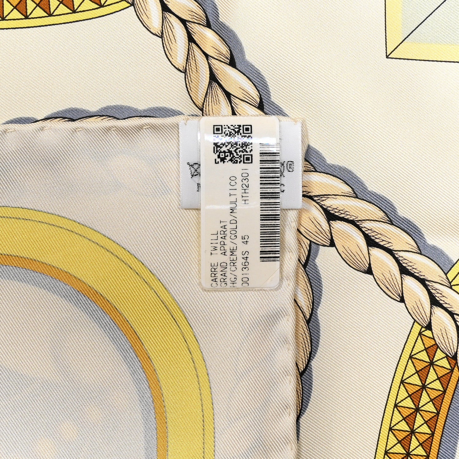 Hermes Silk Grand Apparat Forever Scarf 90 Creme Gold Multicolore 5 of 7