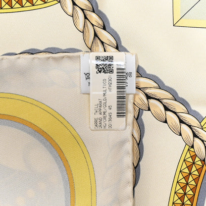 Hermes Silk Grand Apparat Forever Scarf 90 Creme Gold Multicolore 5 of 7