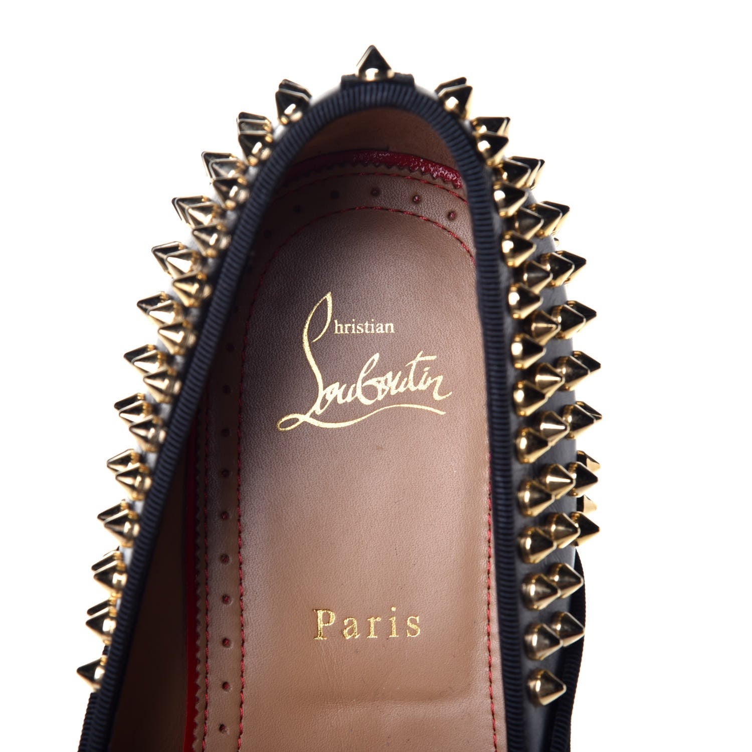 Christian Louboutin Velvet Tassel Spikes Mens Flat Loafers 41.5 Black 8 of 8