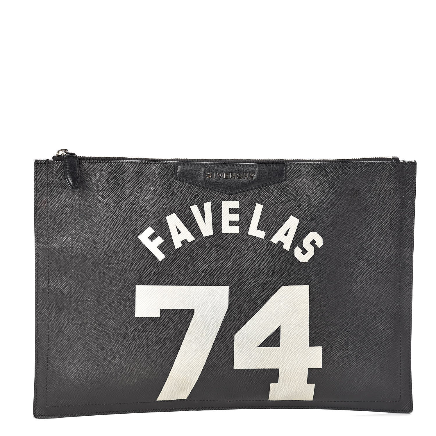 Givenchy Textured Coated Canvas Favelas Large Antigona Pouch Black 1 of 9