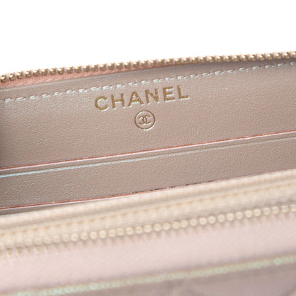 Chanel Iridescent Caviar Quilted Medium Zip Around Wallet Beige 6 of 12
