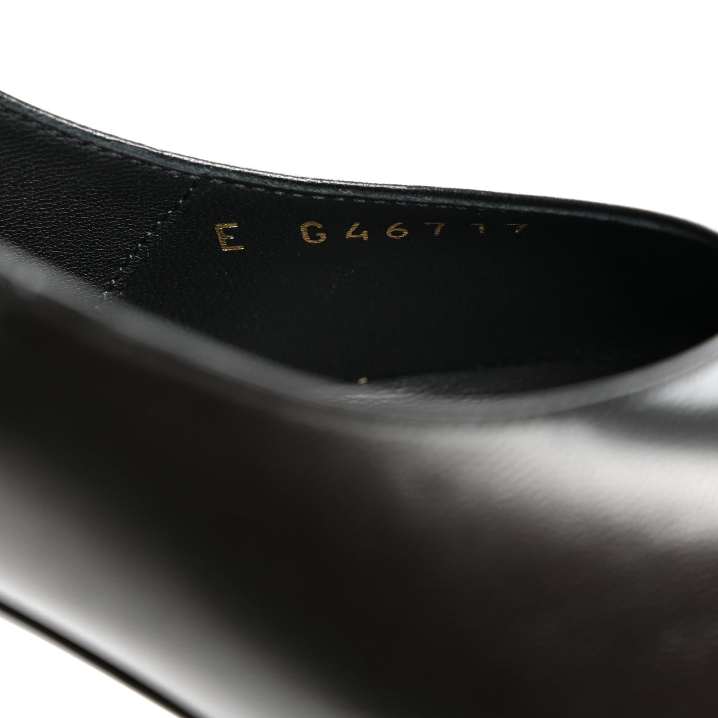 Shiny Lambskin Patent Calfskin Cap Toe Ankle Pearl Chain Pumps 39.5 Black