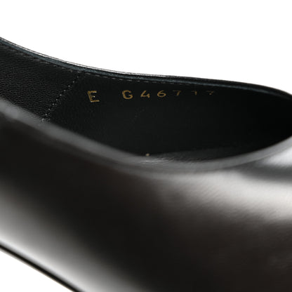 Chanel Shiny Lambskin Patent Calfskin Cap Toe Ankle Pearl Chain Pumps 39.5 Black 9 of 9