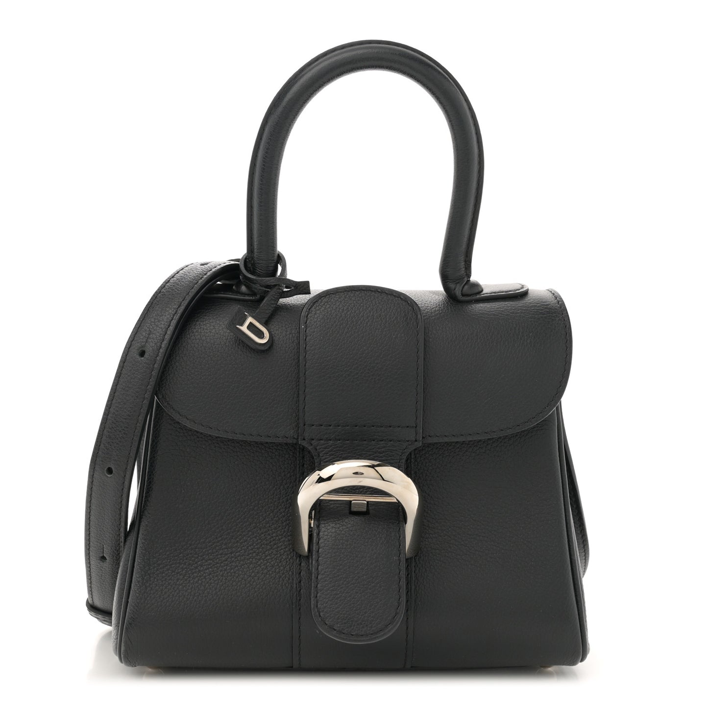 Grained Calfskin Mini Brillant Satchel Black