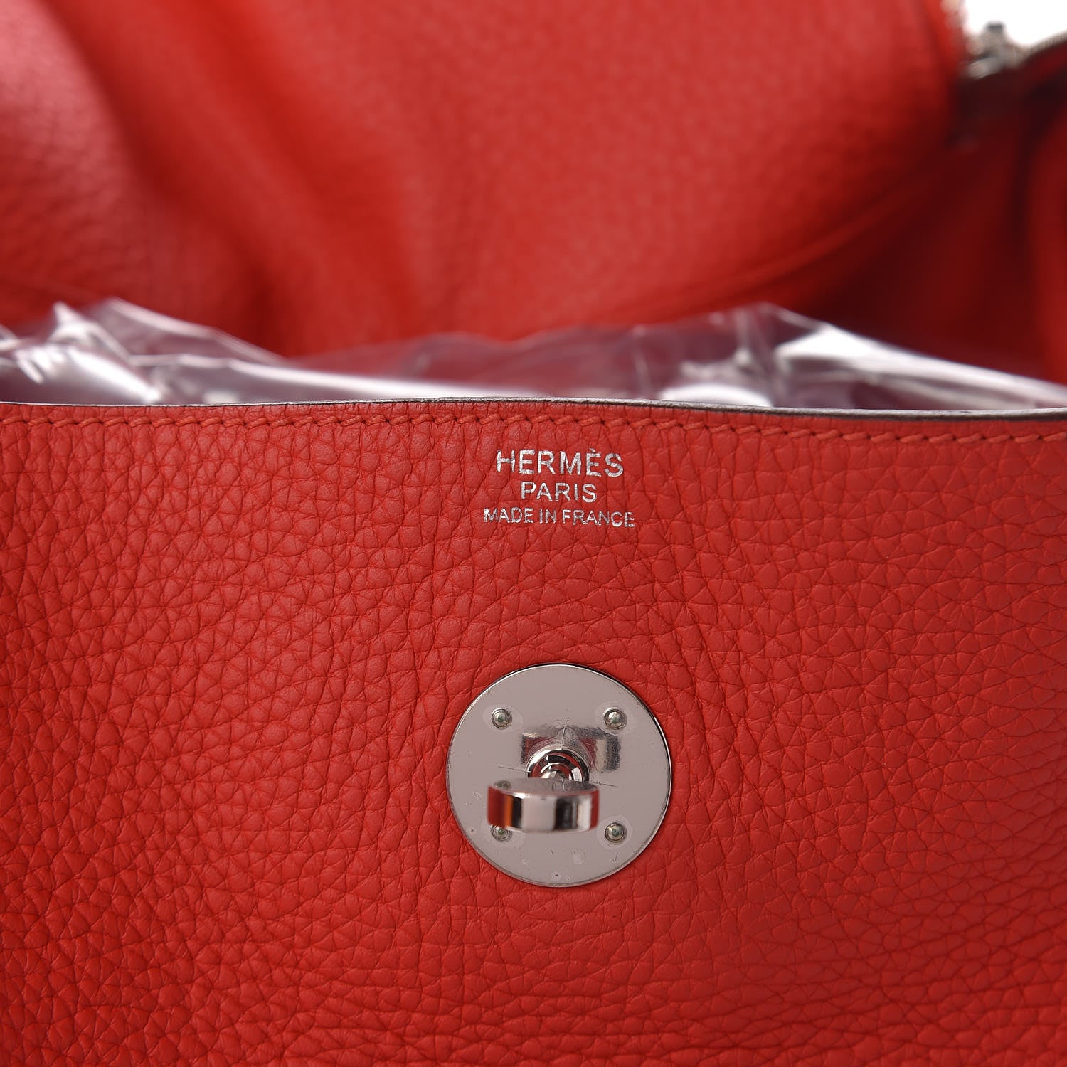 Hermes Taurillon Clemence Lindy 30 Rouge Tomate 7 of 14