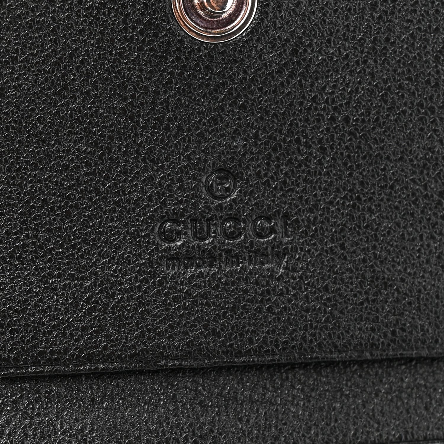 Gucci Sakai Be Green Calfskin Diagonal Stitched Blondie Card Case Wallet Black 5 of 9