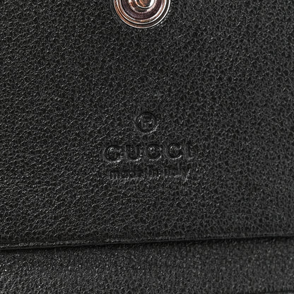 Gucci Sakai Be Green Calfskin Diagonal Stitched Blondie Card Case Wallet Black 5 of 9
