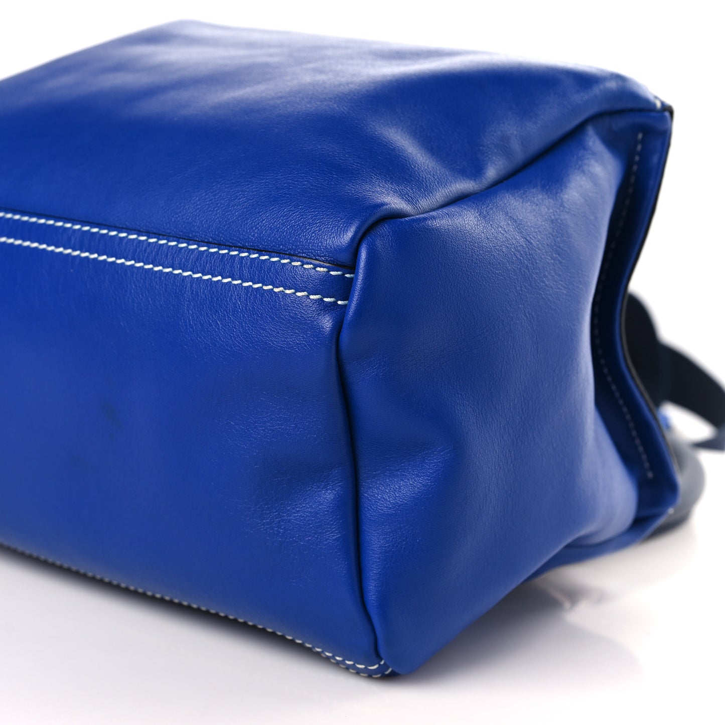 Calfskin Mini Pandora Logo Strap Moroccan Blue