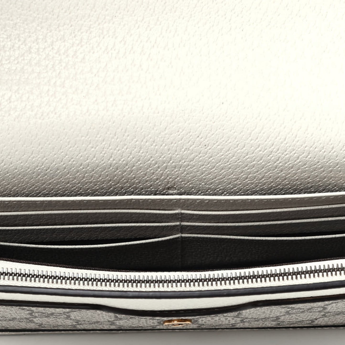 GG Supreme Monogram Web Queen Margaret Chain Wallet White