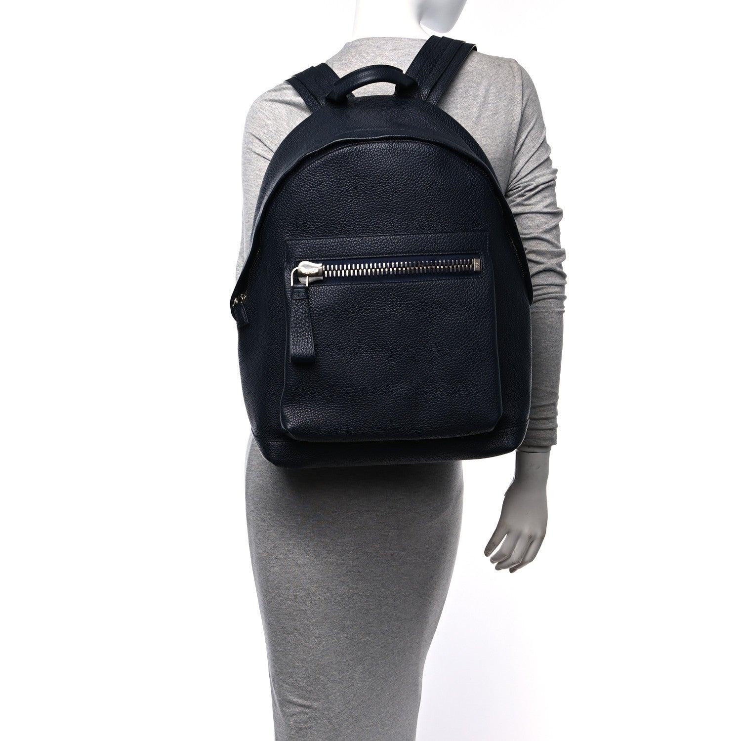 Tom Ford Grained Calfskin Buckley Backpack Navy 2 of 9