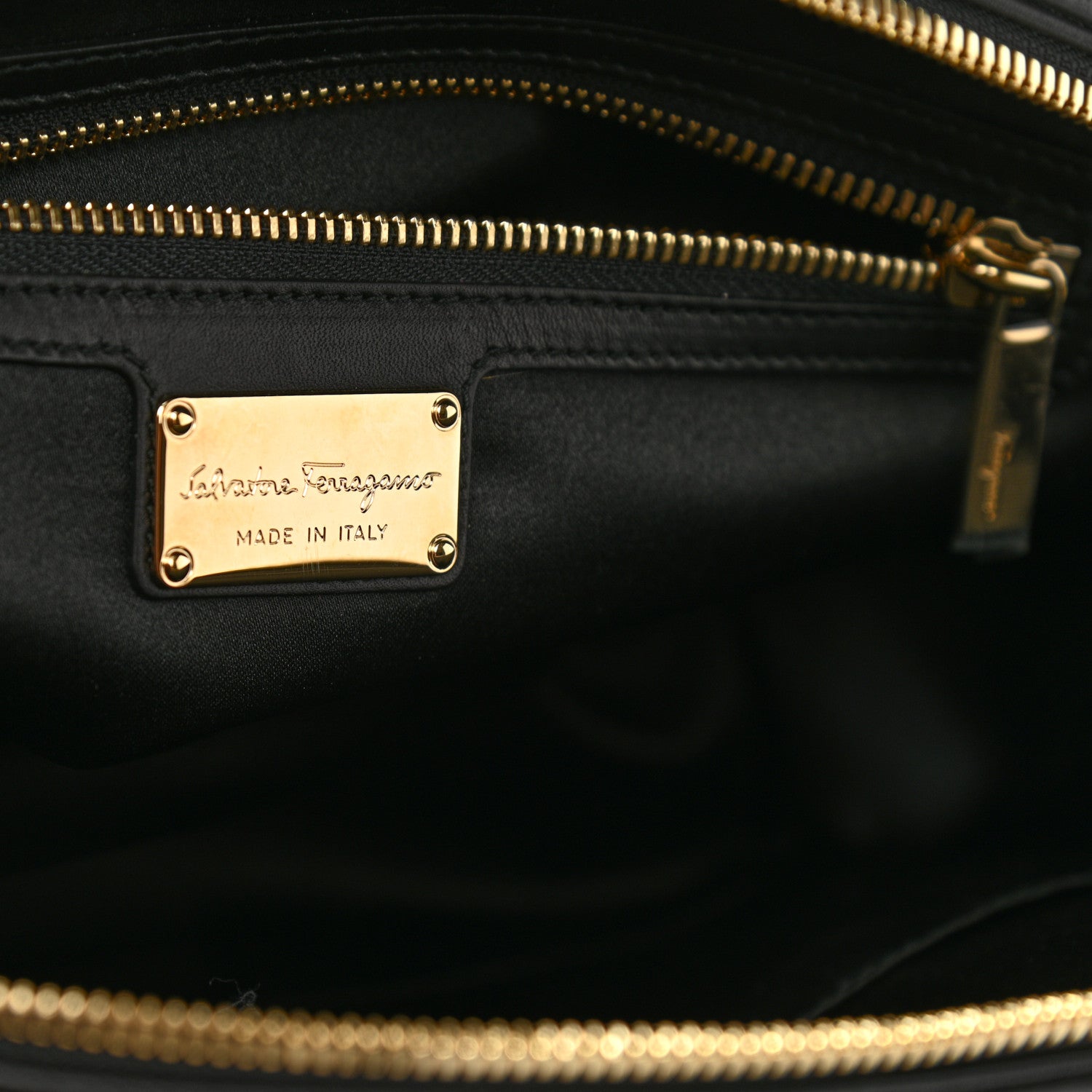 Salvatore Ferragamo Calfskin Fiamma Bag Black 6 of 11