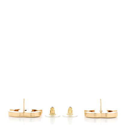 Chanel Enamel CC Earrings Gold Orange Black Red 3 of 6