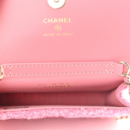 Chanel Tweed Quilted Flap Chain Waist Bag Pink 5 of 10