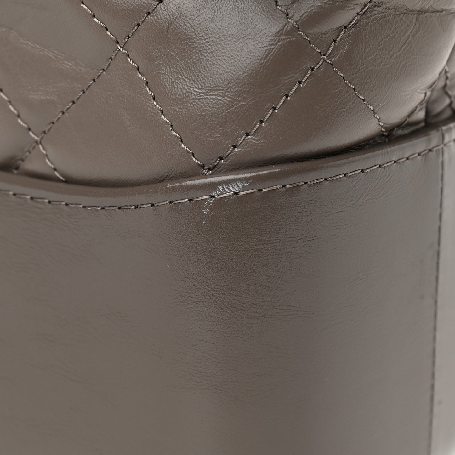 Aged Calfskin Quilted Medium Gabrielle Hobo Grey